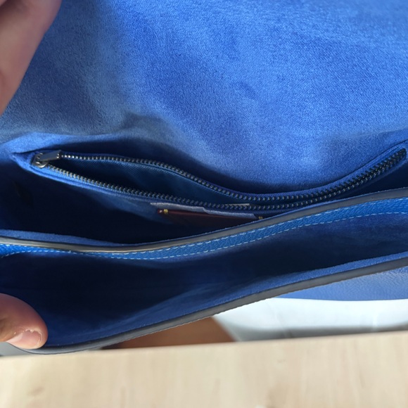 Coach Blue Leather Shoulder Bag with detachable strap - Picture 5 of 10